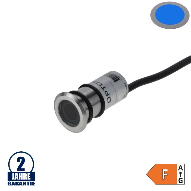 1,3W LED Bodenleuchte Inox 24V IP68 Blau