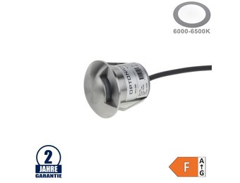 1,3W LED Bodeneinbauleuchte Side-Effekt Inox 24V IP68 Kaltweiß