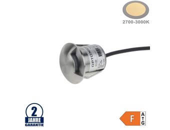 1,3W LED Bodeneinbauleuchte Side-Effekt Inox 24V IP68 Warmweiß