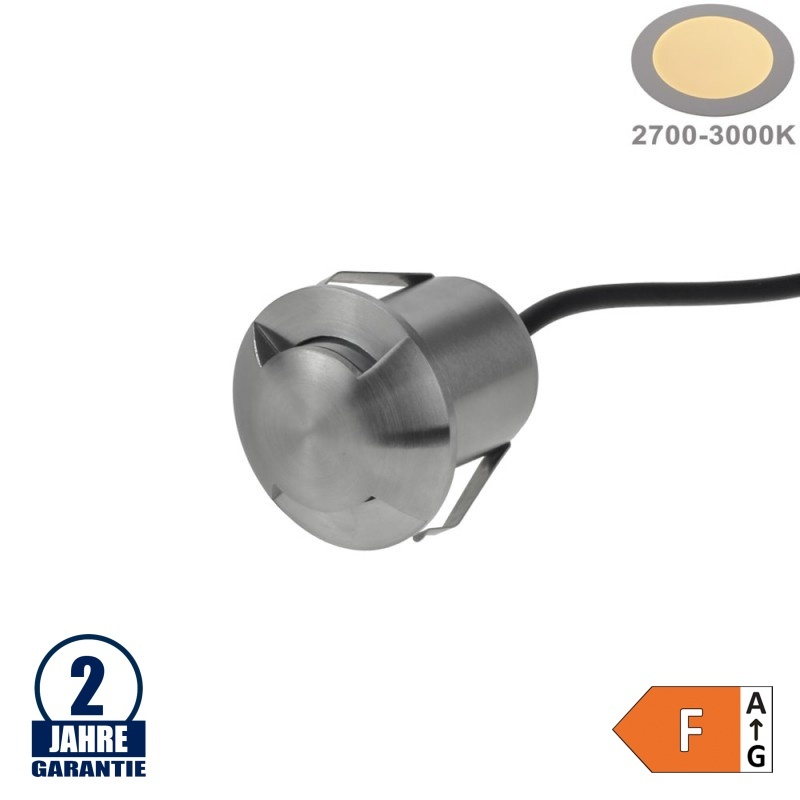 1,3W LED Bodeneinbauleuchte TwoSide-Effekt Inox 24V IP68 Warmweiß