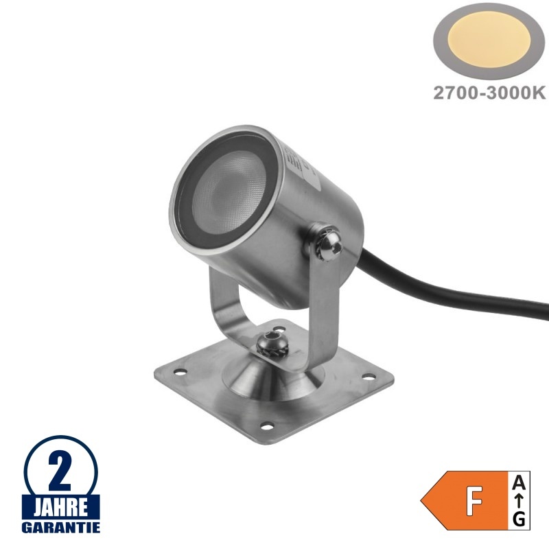 1,3W LED Boden und Gehwegleuchte schwenkbar 24V IP68 Warmweiß