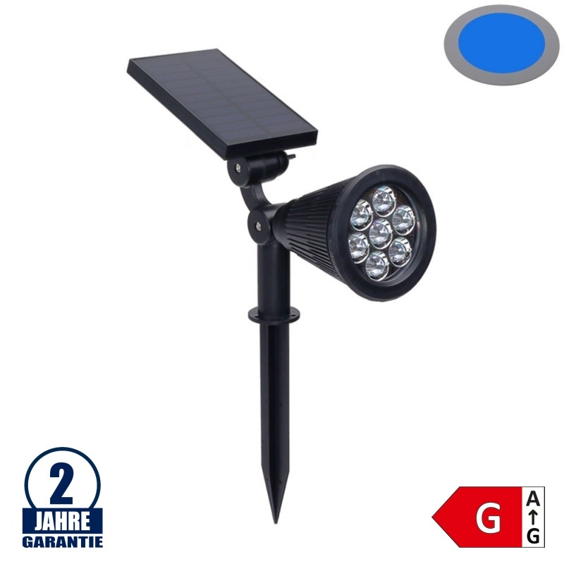 1,5W LED Solar Gartenleuchte 6V Blau IP65