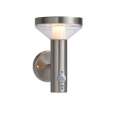 2W LED Solar Wandleuchte mit PIR Sensor INOX Warmweiß IP44