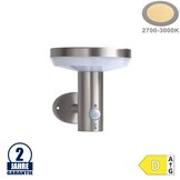 4,4W LED Solar Wandleuchte mit PIR Sensor INOX Warmweiß IP44