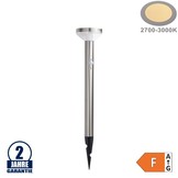 2W LED Solar Gehwegleuchte mit PIR Sensor und Erdspieß INOX Warmweiß IP44