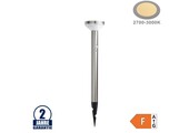 2W LED Solar Gehwegleuchte mit PIR Sensor und Erdspieß INOX Warmweiß IP44