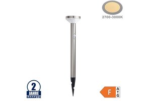 2W LED Solar Gehwegleuchte mit PIR Sensor und Erdspieß INOX Warmweiß IP44
