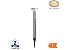 2W LED Solar Gehwegleuchte mit PIR Sensor und Erdspieß INOX Warmweiß IP44
