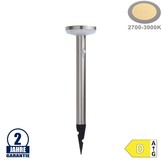4,4W LED Solar Gehwegleuchte mit PIR Sensor und Erdspieß INOX Warmweiß IP44