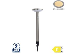 4,4W LED Solar Gehwegleuchte mit PIR Sensor und Erdspieß INOX Warmweiß IP44
