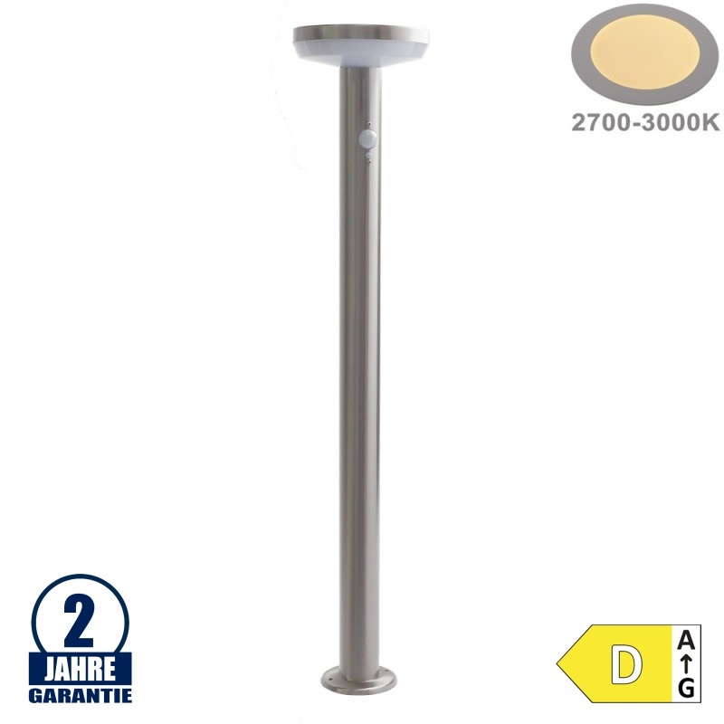 4,4W LED Solar Gehwegleuchte mit PIR Sensor INOX Warmweiß IP44