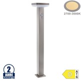 4,4W LED Solar Gehwegleuchte mit PIR Sensor Eckig INOX Warmweiß IP44