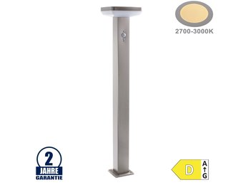 4,4W LED Solar Gehwegleuchte mit PIR Sensor Eckig INOX Warmweiß IP44