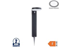 6W LED Solar Gehwegleuchte mit PIR Sensor 50cm Schwarz Kaltweiß IP44
