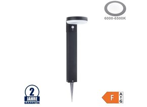 6W LED Solar Gehwegleuchte mit PIR Sensor 50cm Schwarz Kaltweiß IP44