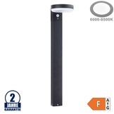 6W LED Solar Gehwegleuchte mit PIR Sensor 90cm Schwarz Kaltweiß IP44