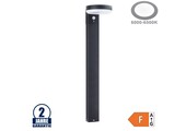 6W LED Solar Gehwegleuchte mit PIR Sensor 90cm Schwarz Kaltweiß IP44