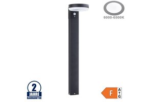 6W LED Solar Gehwegleuchte mit PIR Sensor 90cm Schwarz Kaltweiß IP44