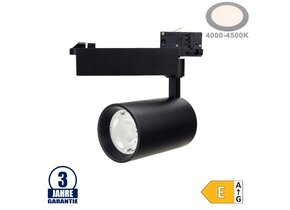 25W LED COB 3Ph. Schienenstrahler Professional Neutralweiß Schwarz