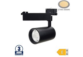 25W LED COB 3Ph. Schienenstrahler Professional Warmweiß Schwarz