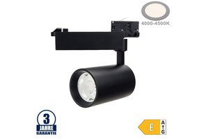 35W LED COB 3Ph. Schienenstrahler Professional Neutralweiß Schwarz