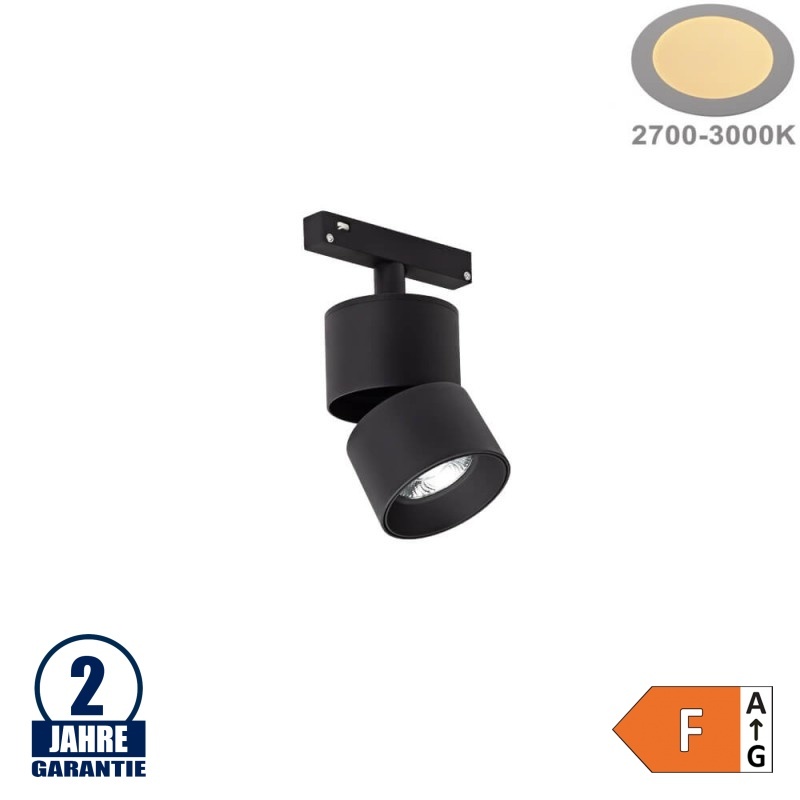 10W Schienenspot CRI90+ schwenkbar für 48V Stromschiene R20 Magnetic Line Warmweiß