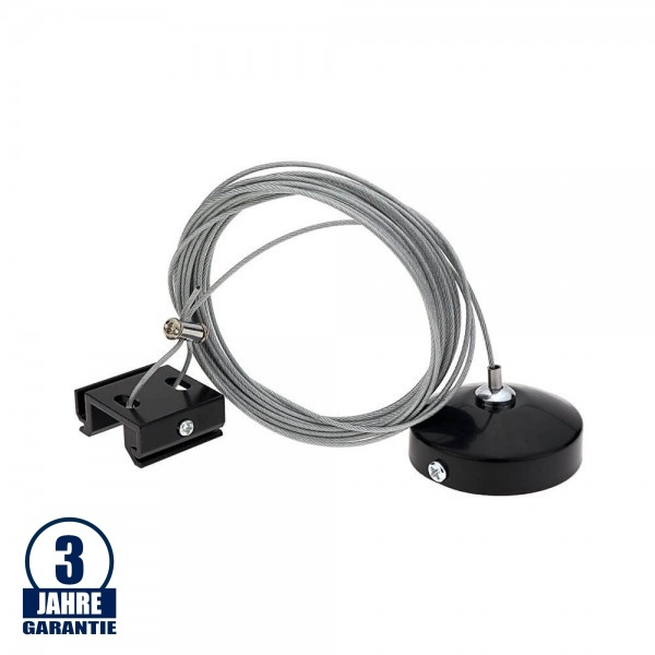 Seilabhängung für 3Ph. Stromschiene Schwarz