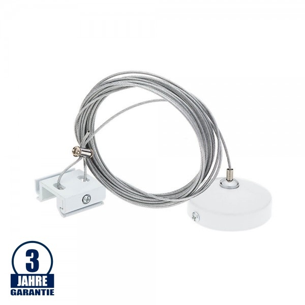 Seilabhängung für 3Ph. Stromschiene Weiß