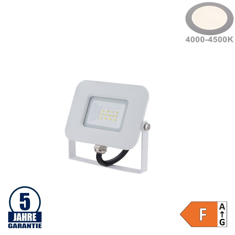 10W LED SMD Fluter Professional mit 70cm Kabel Weiß Neutralweiß