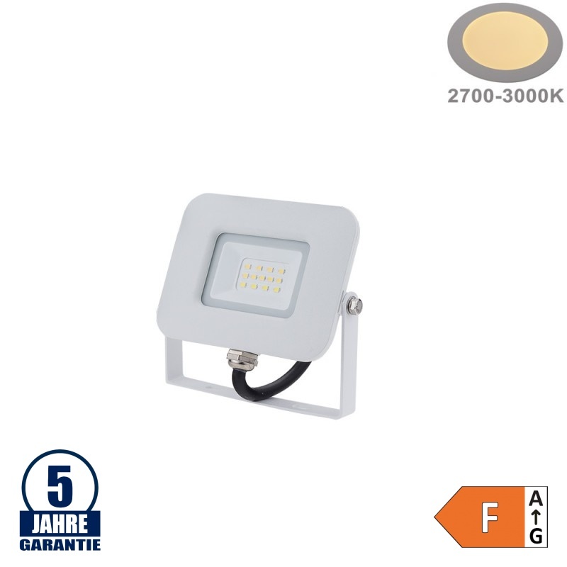 10W LED SMD Fluter Professional mit 70cm Kabel Weiß Warmweiß