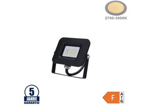 10W LED SMD Fluter Professional mit 70cm Kabel Schwarz Warmweiß