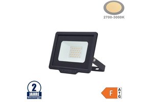 20W LED SMD Fluter City Line Schwarz Warmweiß