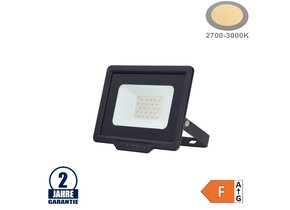 20W LED SMD Fluter City Line Schwarz Warmweiß