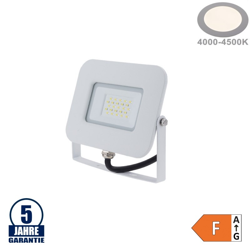 20W LED SMD Fluter Professional mit 70cm Kabel Weiß Neutralweiß