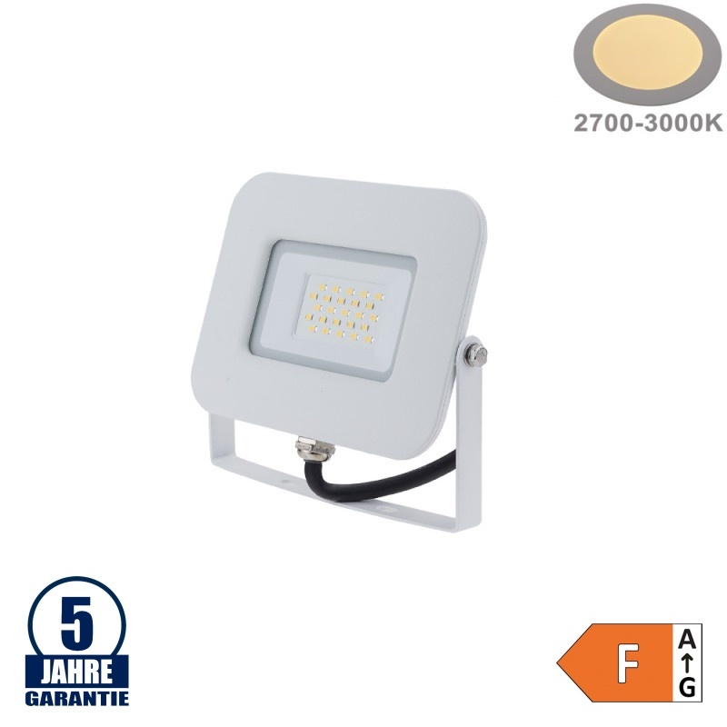 20W LED SMD Fluter Professional mit 70cm Kabel Weiß Warmweiß