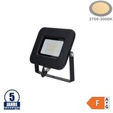 20W LED SMD Fluter Professional mit 70cm Kabel Schwarz Warmweiß