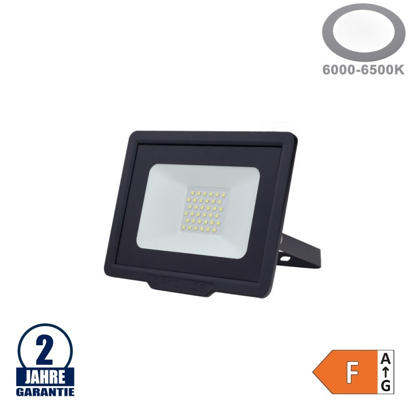 30W LED SMD Fluter City Line Schwarz Kaltweiß