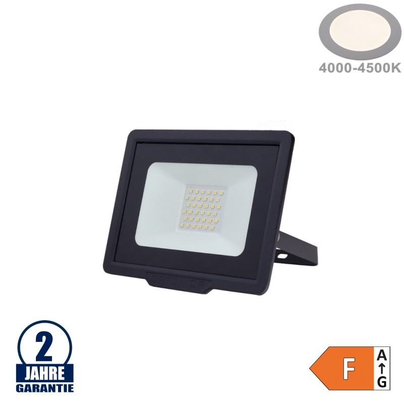 30W LED SMD Fluter City Line Schwarz Neutralweiß