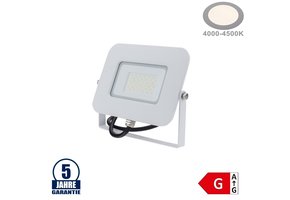 30W LED SMD Fluter Professional mit 70cm Kabel Weiß Neutralweiß