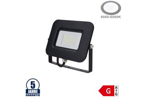 30W LED SMD Fluter Professional mit 70cm Kabel Schwarz Kaltweiß