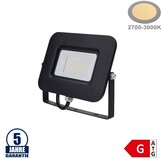 30W LED SMD Fluter Professional mit 70cm Kabel Schwarz Warmweiß