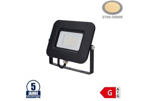 30W LED SMD Fluter Professional mit 70cm Kabel Schwarz Warmweiß
