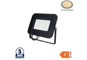 50W LED SMD Fluter Professional mit 70cm Kabel Schwarz Warmweiß