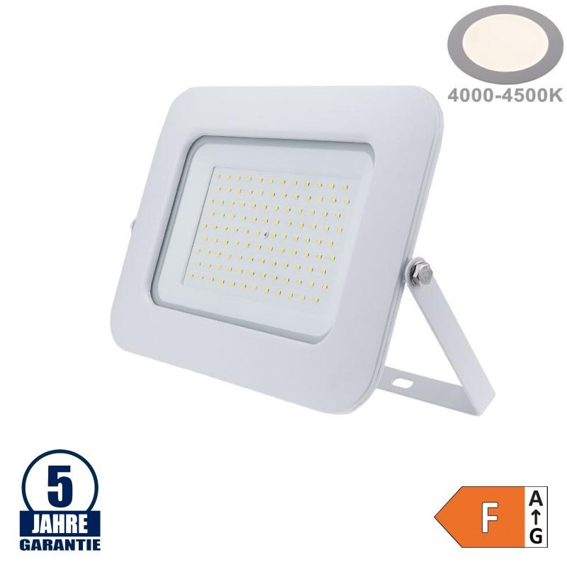 100W LED SMD Fluter Professional mit 70cm Kabel Weiß Neutralweiß