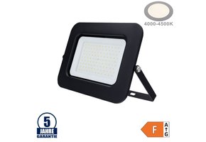 100W LED SMD Fluter Professional mit 70cm Kabel Schwarz Neutralweiß