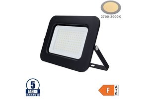 100W LED SMD Fluter Professional mit 70cm Kabel Schwarz Warmweiß