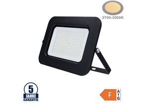 100W LED SMD Fluter Professional mit 70cm Kabel Schwarz Warmweiß