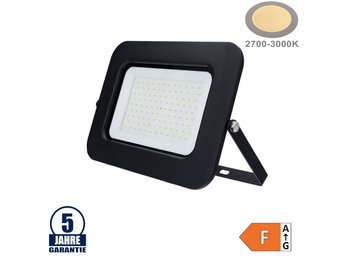 100W LED SMD Fluter Professional mit 70cm Kabel Schwarz Warmweiß
