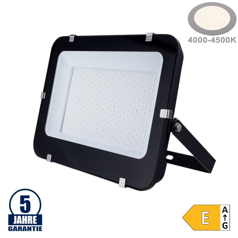 200W LED SMD Fluter Professional mit 100cm Kabel Schwarz Neutralweiß