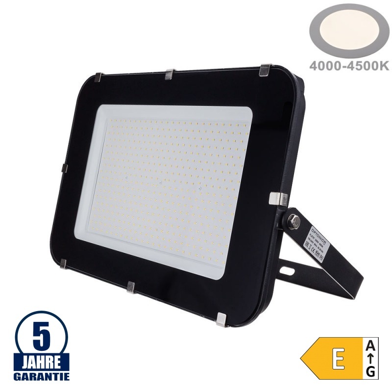 300W LED SMD Fluter Professional mit 100cm Kabel Schwarz Neutralweiß